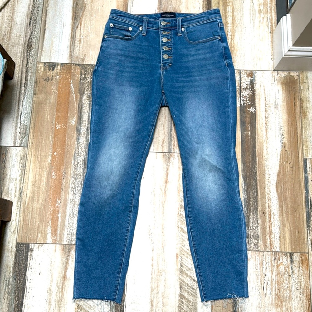 Lucky Brand button fly curvy high rise skinny jeans sz 6/28